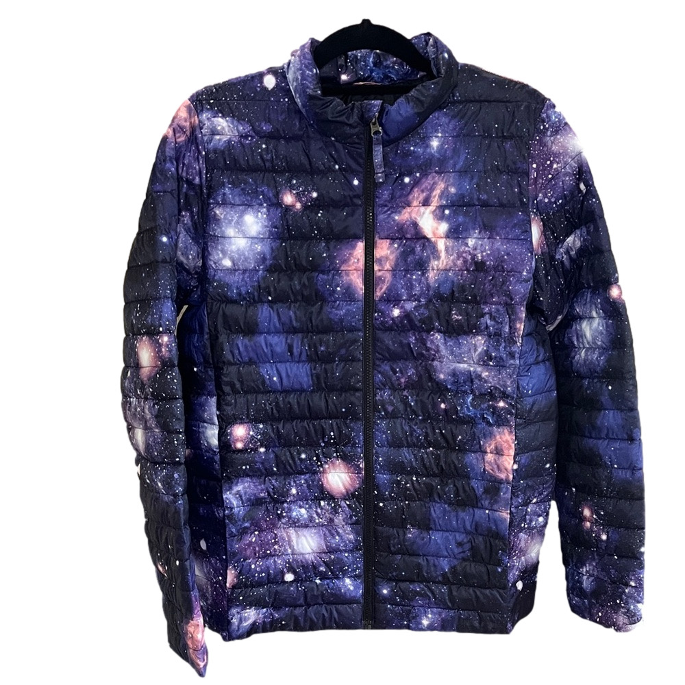 Lands End Primaloft Galaxy Print Packable Puffer Jacket - kids XL
